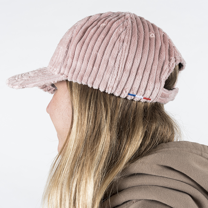 Casquette velours côtes épaisses Rose